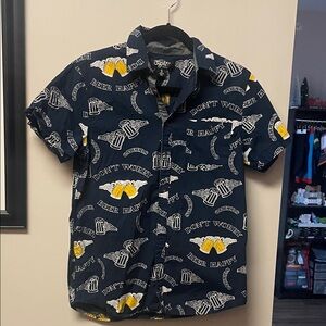 Beer Graphic button up Shirt